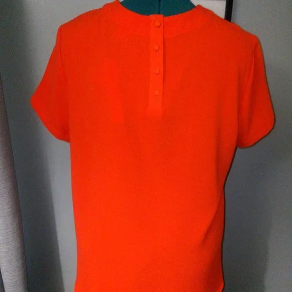Catherine Malandrino Bright Orange Blouse Sz L NWT - Picture 6 of 12
